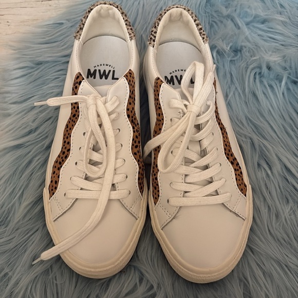 Madewell Sidewalk Low-Top Sneakers in Leather and Calf Hair: Wave Edition - Picture 4 of 9